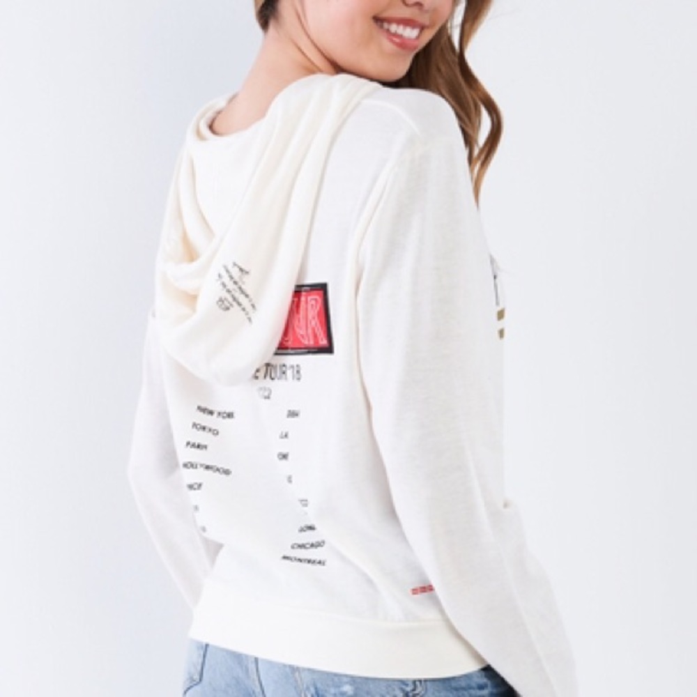WHITE "Peace Love World Tour”  PULLOVER HOODIE - Picture 3 of 4